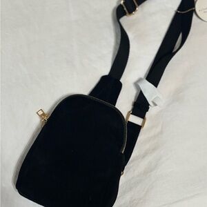 Altar'd State Black Crossbody Bag with Gold Accents
